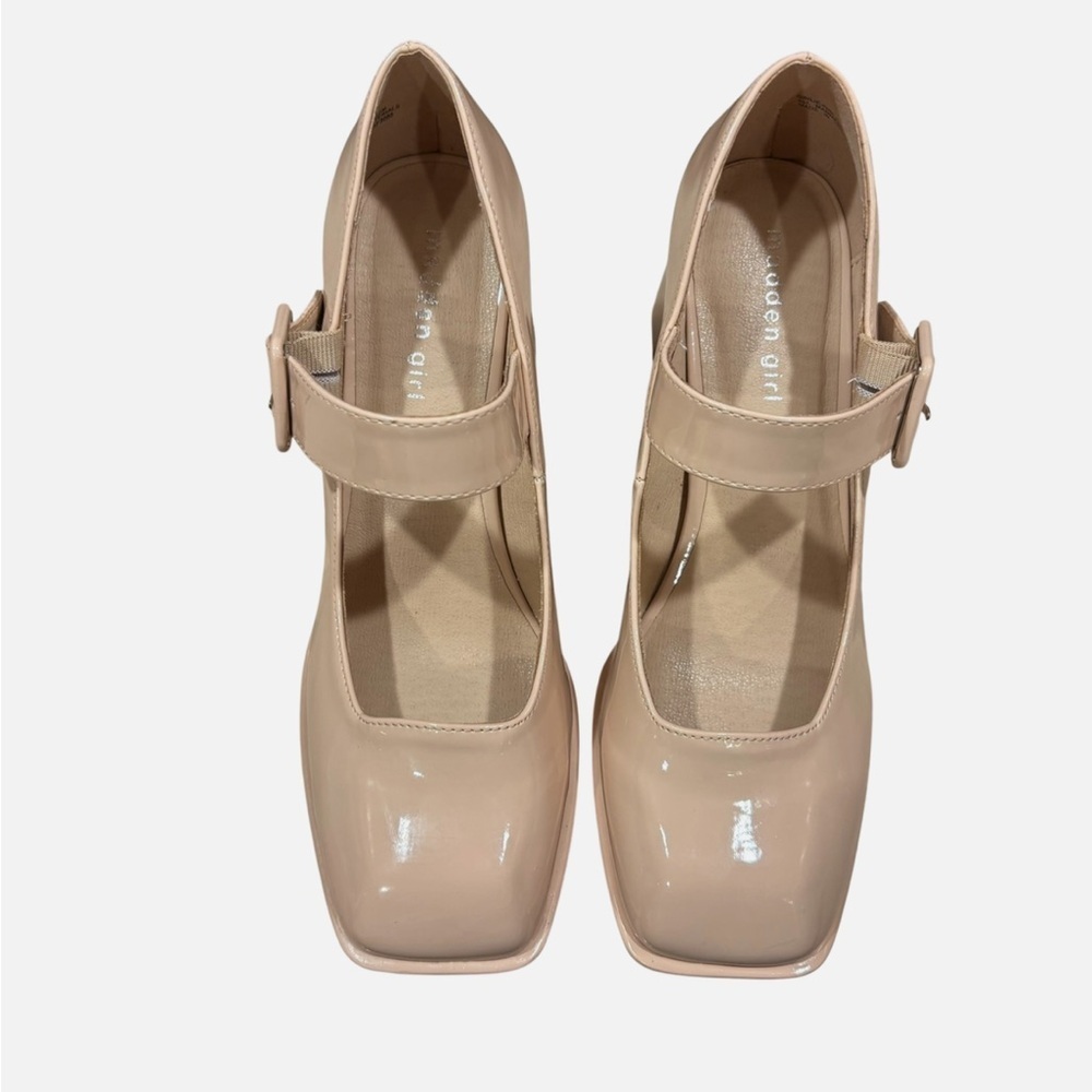 NWOB Mary Jane Chunky Platform Heels Patent Leather Square Toe Ankle Strap 9.5M - Picture 3 of 9